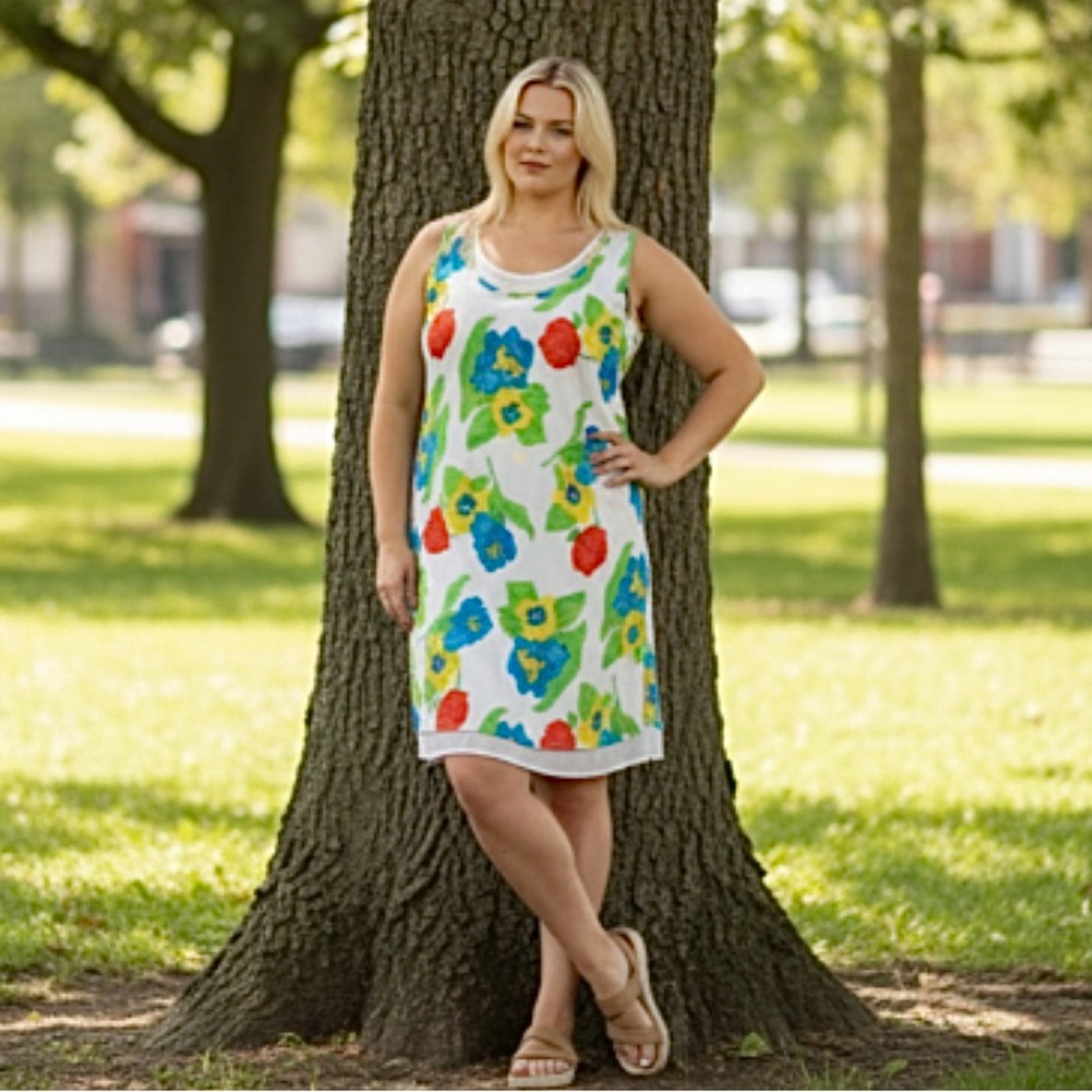 GG Caftly 90's Floral Skater Dress Size Medium